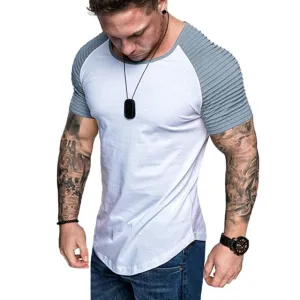 Men's Casual White & Grey T-shirt